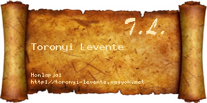 Toronyi Levente névjegykártya
