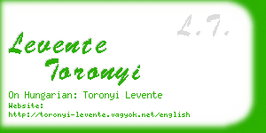 levente toronyi business card